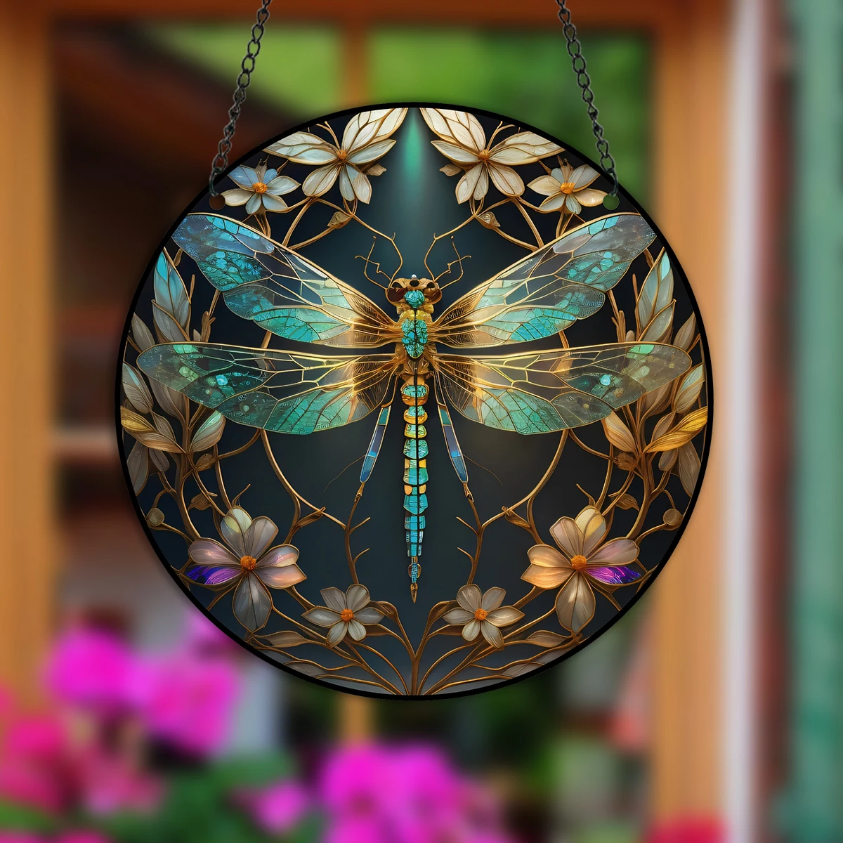 Faux Stained Glass Butterfly Door Decor