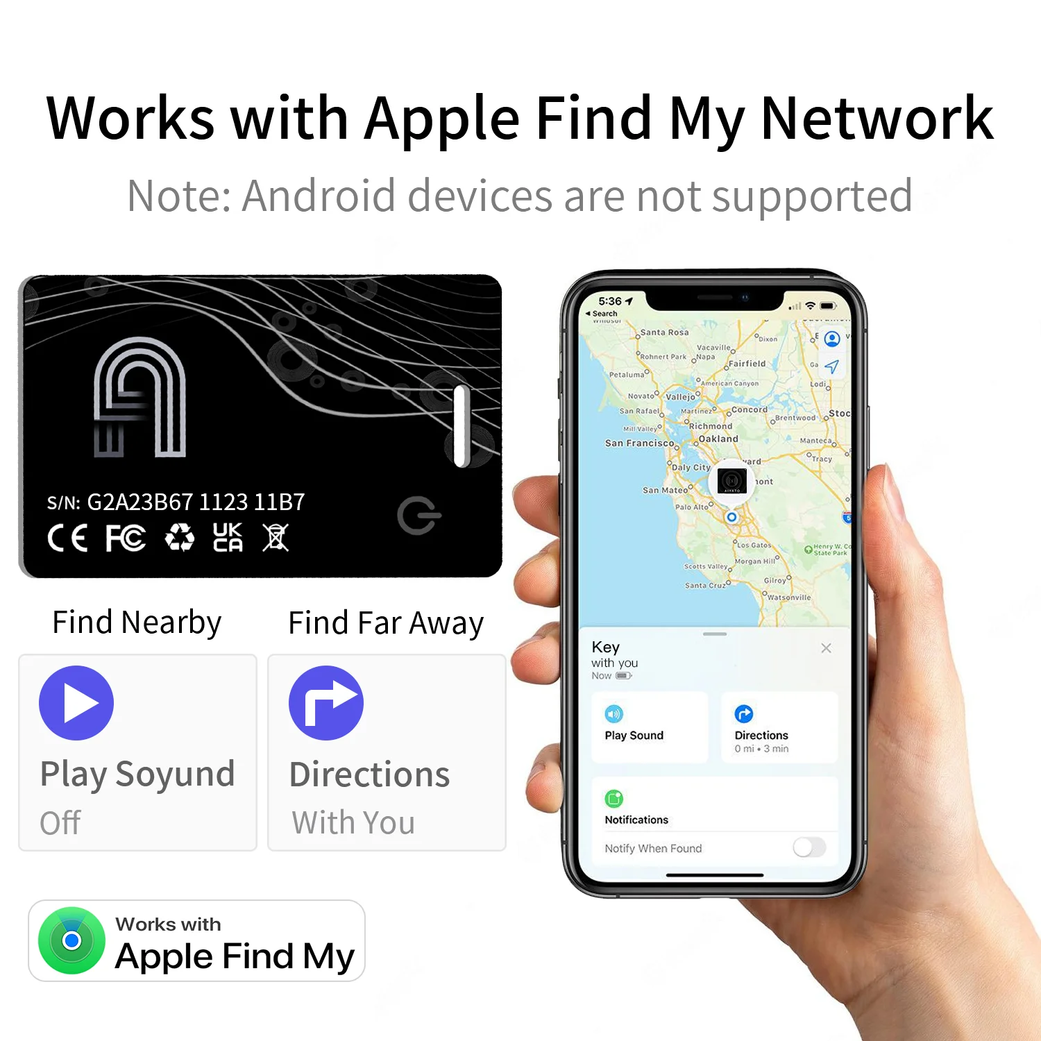 Bluetooth GPS Tracker Ultrathin Wallet Finder Card Bags Locator Magnetic Chargin