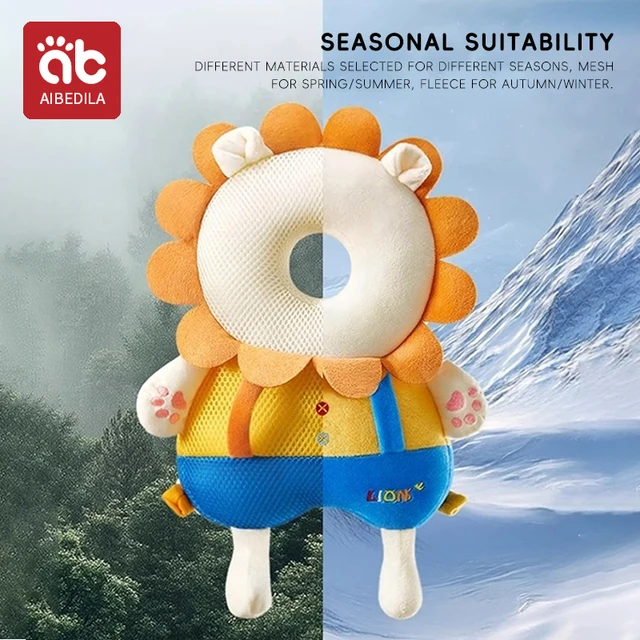 Baby Walkers Head Protection Cushion Animals Plush Pad Adjustable Straps Baby Protective Pad Showering Gift for Toddler Children 4