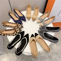 2025 new women's shoes spring and autumn flat shoes fashion casual women's flat shoes pointed knitting elastic comfortable shoes