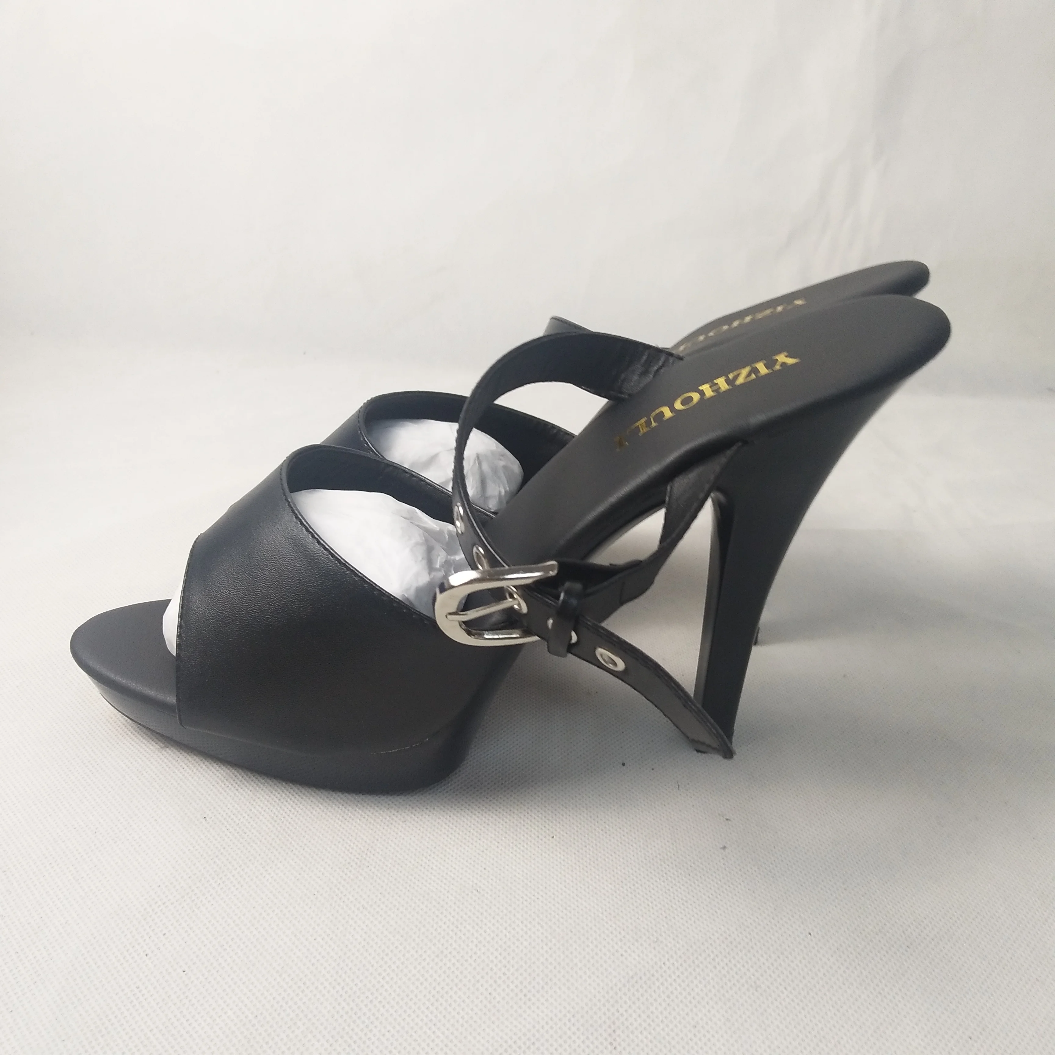 

Sexy fashion 13cm high heels superfine slippers, 5 inches hand made high heels, matte black The banquet dance shoes