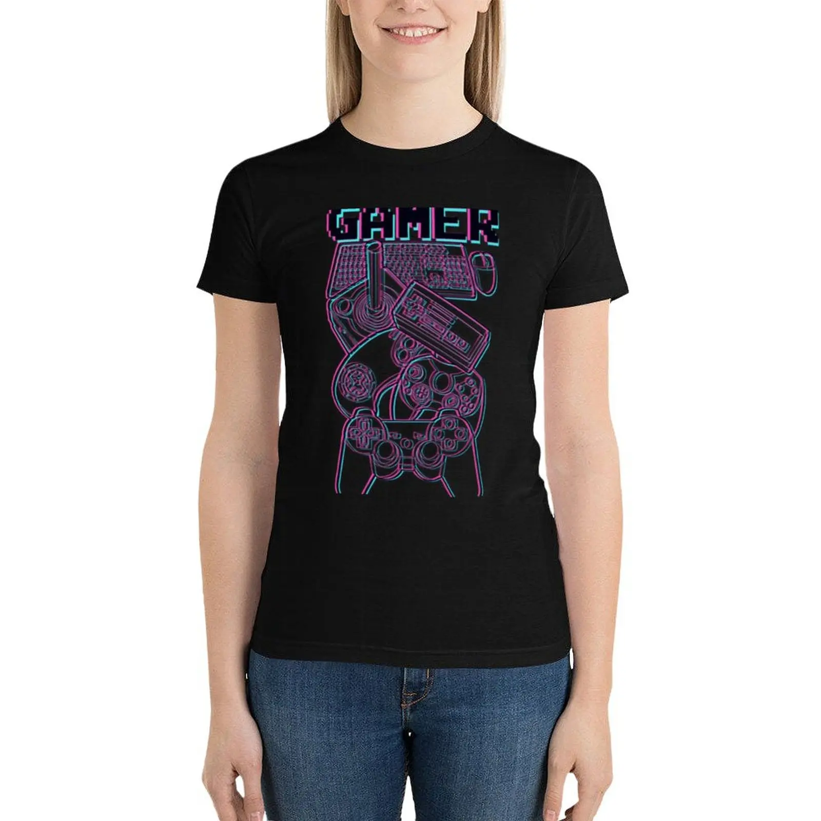 Gamer, gamer, gaming, the true gamer T-Shirt graphics anime clothes cute t-shirts for Women