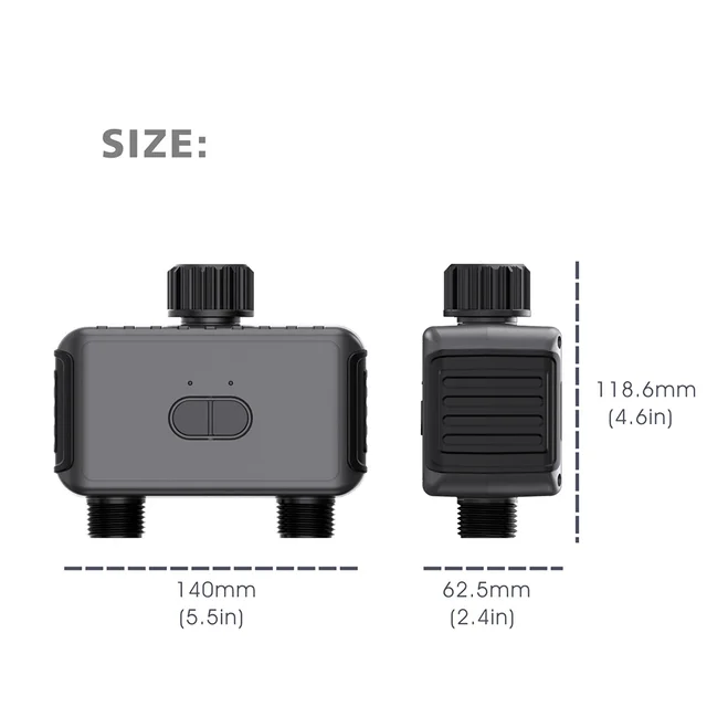 Tuya Smart Watering Timer 2 Outlet Smart Sprinkler Drip Irrigation Controller Water Valve Rain Delay Programmable Controllers 6