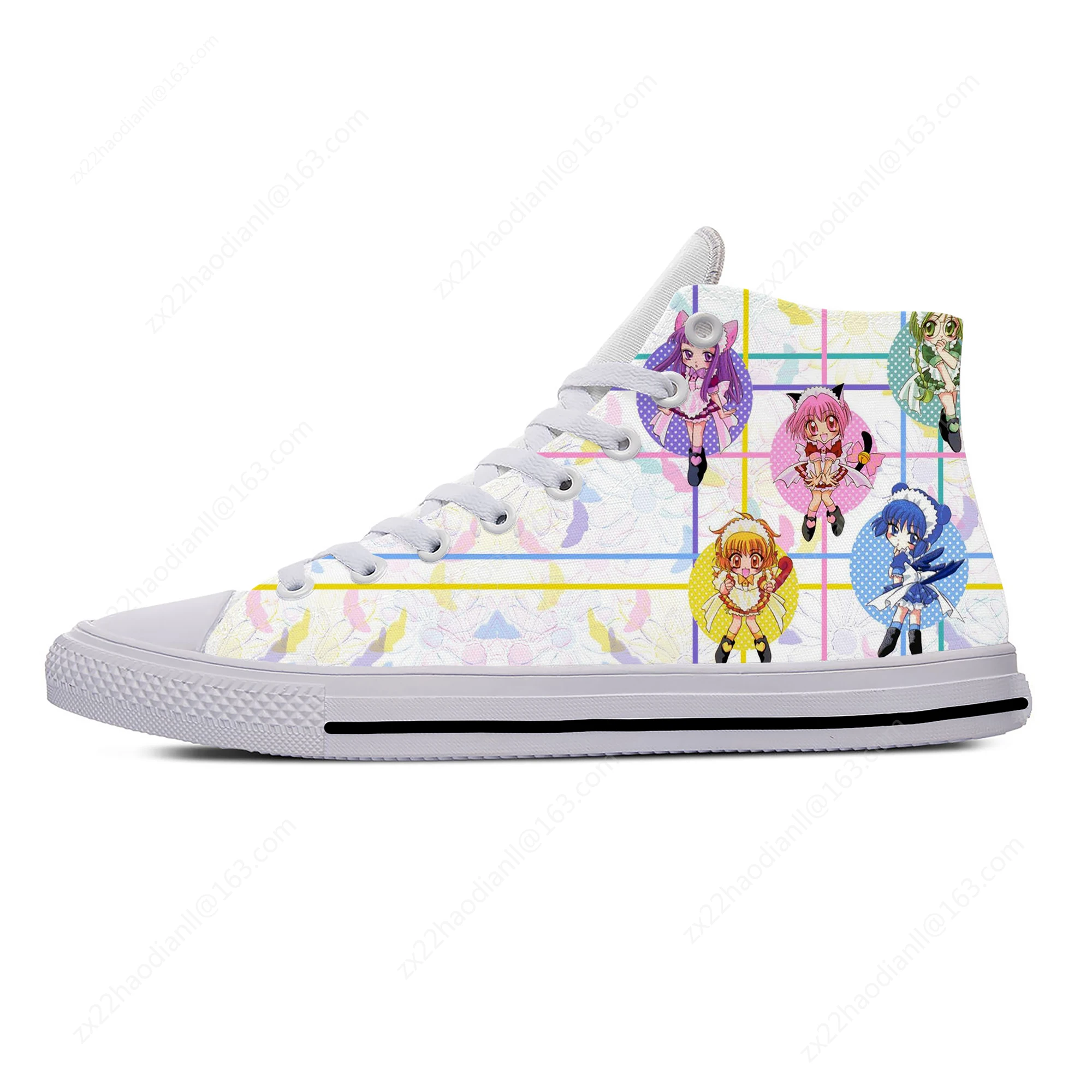 Japanese Anime Manga Cartoon Tokyo Mew Mew Funny Casual Cloth Shoes High Top Lightweight Breathable 3D Print Men Women Sneakers