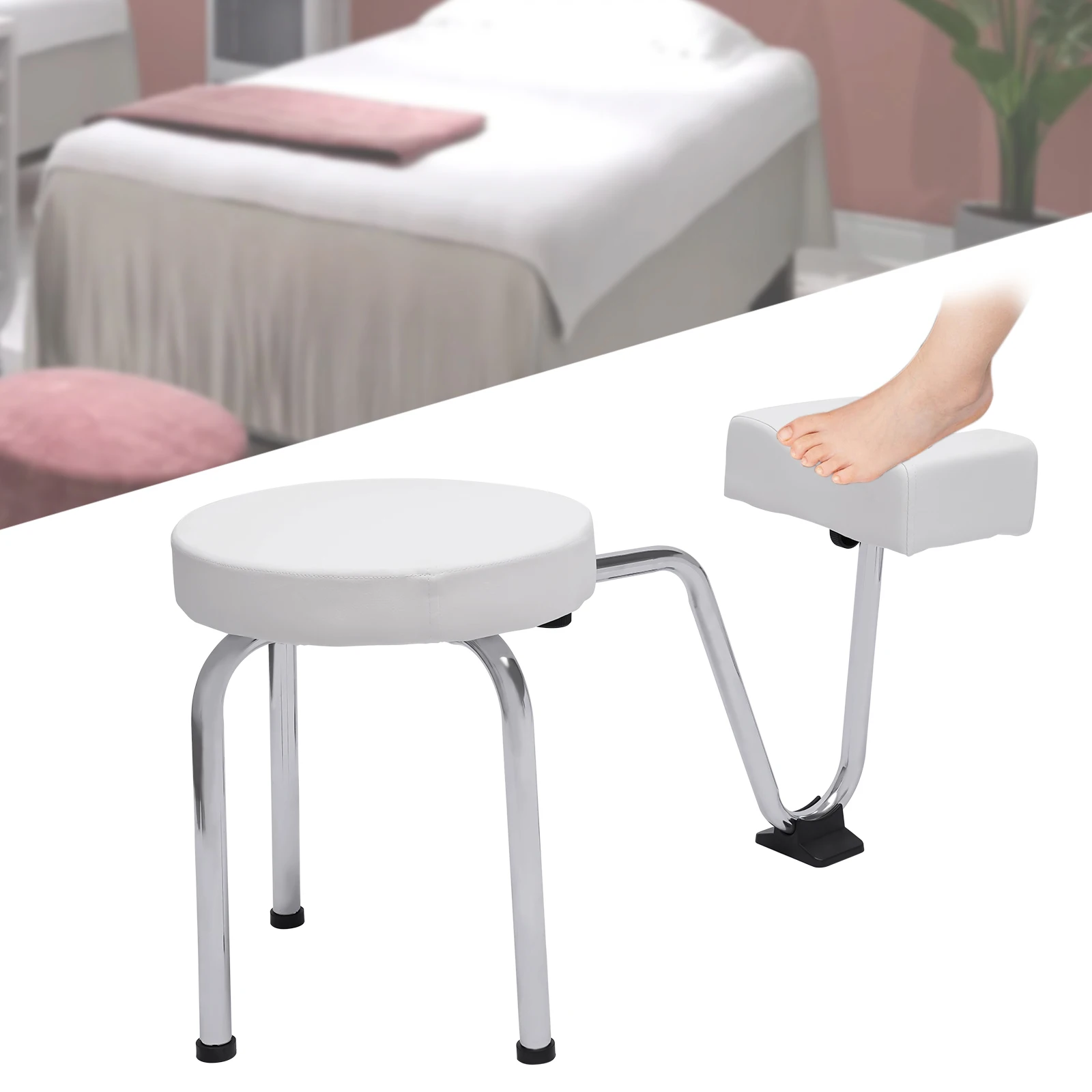 

Pedicure Foot Rest Pedicure Stool Technician Stand Stool Adjustable Height Length Salon Spa Beauty Footrest Nail Chair