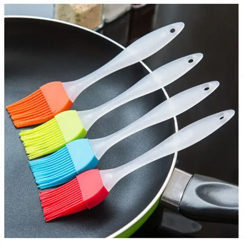 High Temperature Resistance Silicone Baking Bakeware Bread Cook Brushes Pastry Oil BBQ Basting Brush Tool Color Random