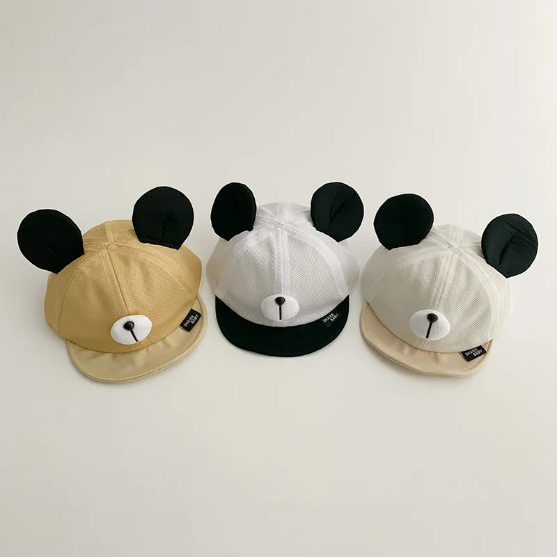 Summer Baby Baseball Caps Breathable Mesh Hats Kids Boys Girls Sun Hat Cartoon Ears Children Hat