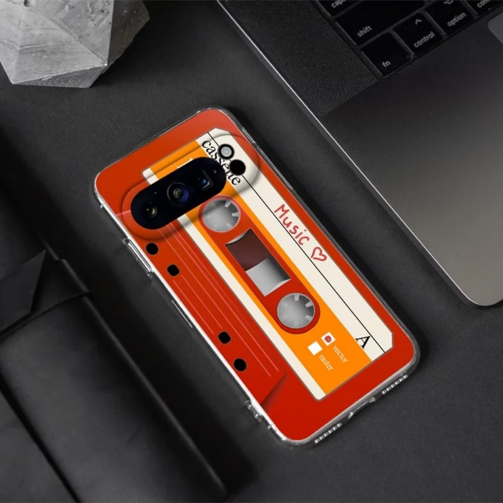 Vintage Cassette Pattern Soft TPU Anti-Slip Phone Cover