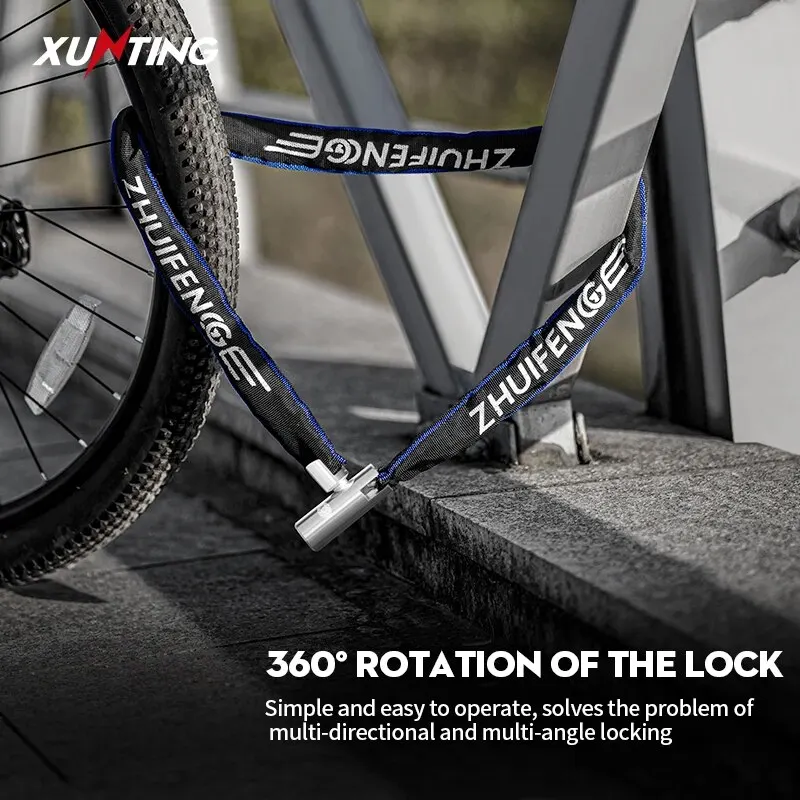 Bicycle Chain Lock Xunting Lighter Weight Stronger Security Anti-Theft For Road Mountain Bikes