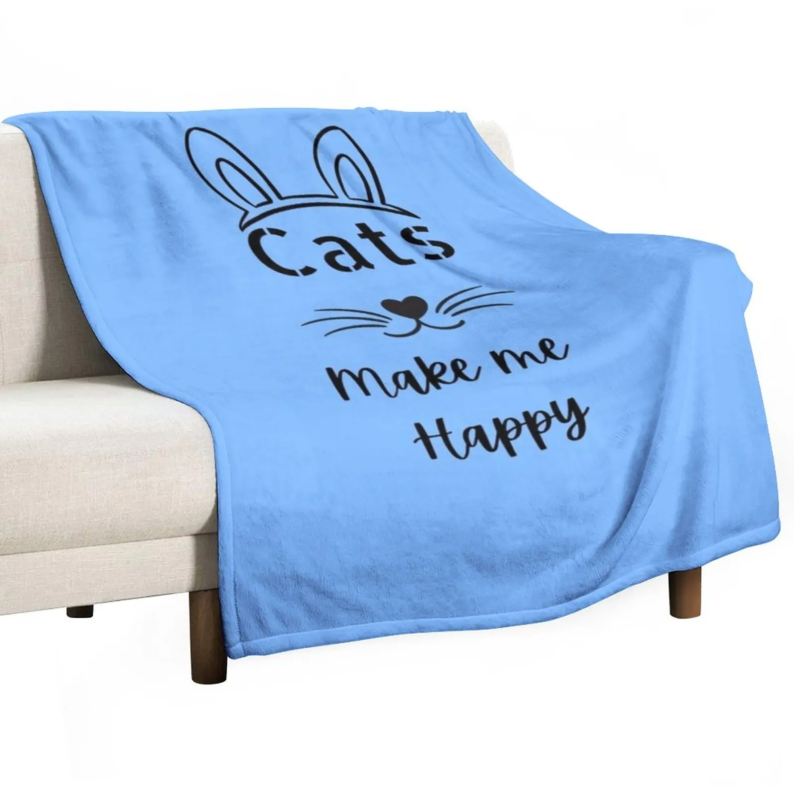 

New Cat make me happy Throw Blanket Fluffy Shaggy Blanket Polar blanket Stuffed Blankets Blanket For Baby