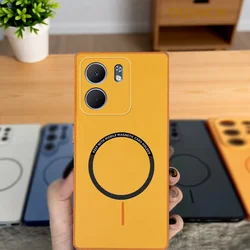 Shockproof Magnetic Silicone Back Cover - Durable Protective Phone Case for OPPO A6T Pro (XCK orange)