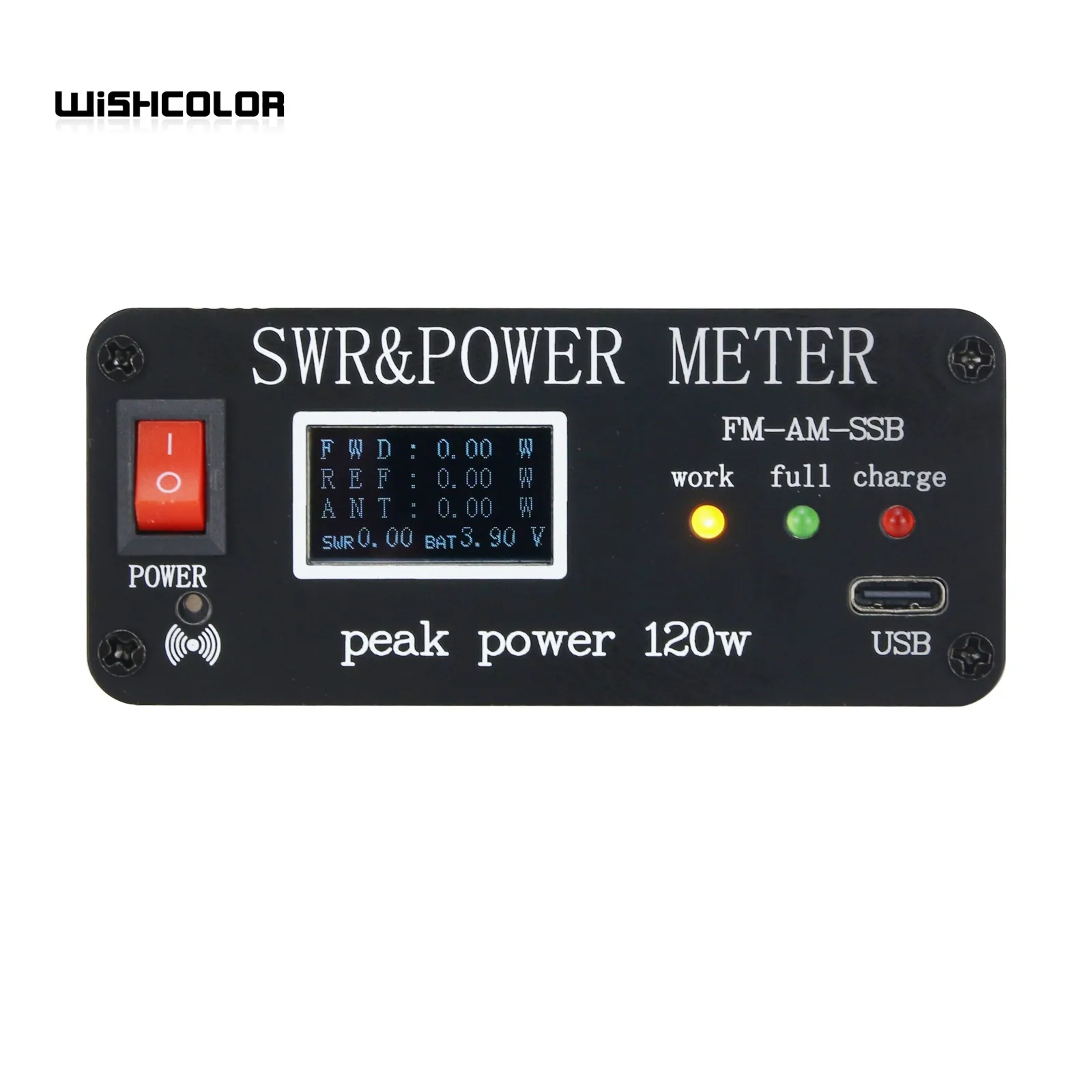 Wishcolor FM-AM-SSB 1.8MHz-50MHz SWR Power Watt Meter SWR & Power Meter Peak Power 120W PWR SWR Meter 1pcs 6pcs high precision p 97 vu meter panel tube amplifier preamp vu db power peak level meter sound pressure strap w backlight