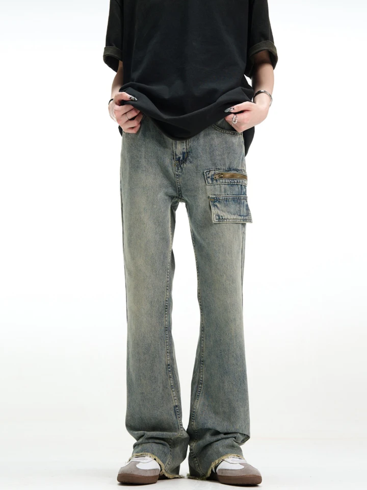 パンツ 2000's flare denim pants fade y2k grunge GuliriFei Women Low Waisted Flare Pants Y2k Graphic Wide Leg