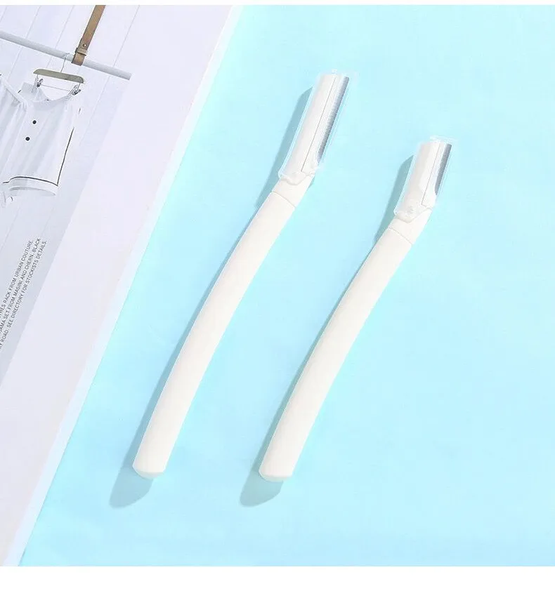 Eyebrow Trimmer Scissors Comb Stainless Steel Brow Hair Scissors Clips Shaping Razor Grooming Trimmer 1Pcs Makeup Accessories