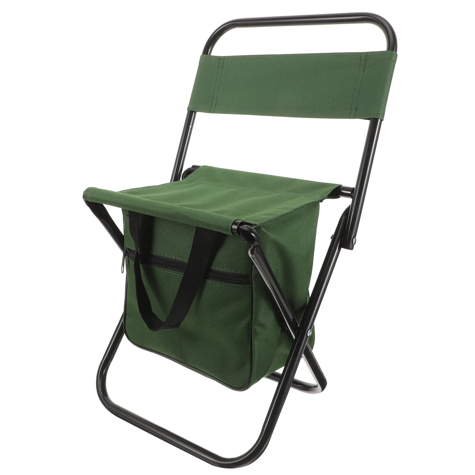 Ergonomic Chairs Outdoor Folding Storage Bag Stool Backrest Green Fishing for outside Camping