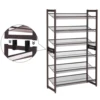 SONGMICS 6-Tier Shoe Rack Storage, Metal Shoe Organizer Stand for Garage, Entryway, Set of 2 3-Tier Stackable Shoe Rack Shelf 3