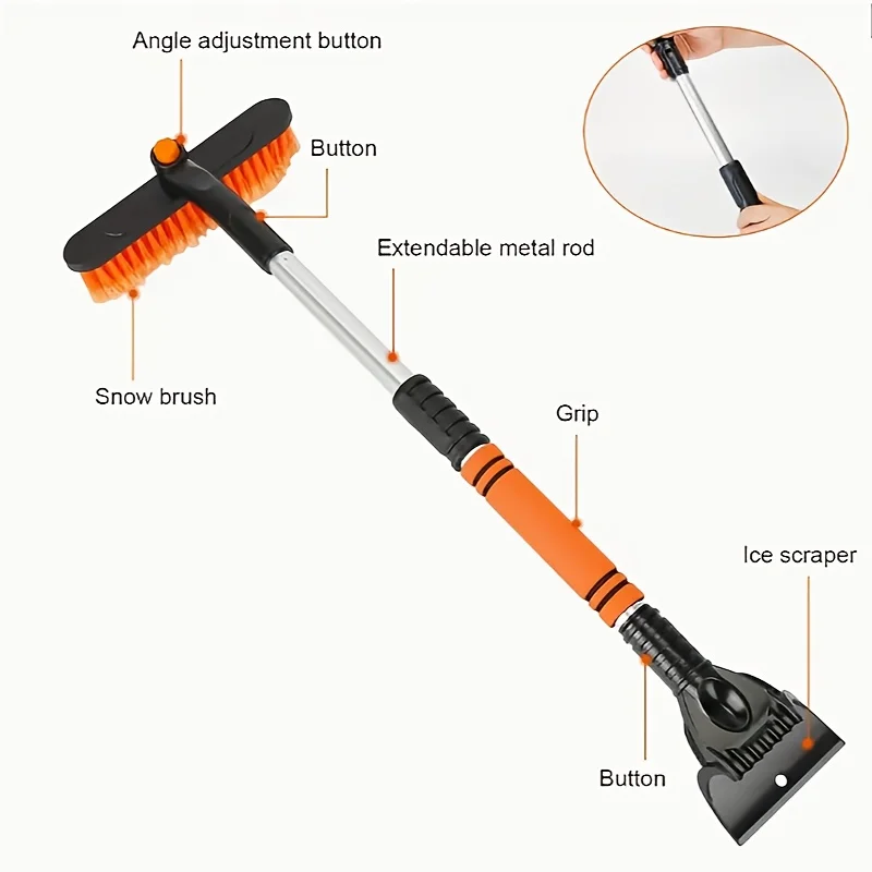 32 Inch Retractable Car Windscreen Scraper Ice Brush and Snow Brush 360 &deg; Rotation Durable Plastic Spare Winter Accessories car snow brush snow ice scraper