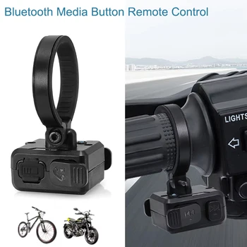 Auricolare per casco con pulsante remoto Bluetooth 5.3 senza fili, controller multimediale per manubrio moto/bici, telecomando per volante