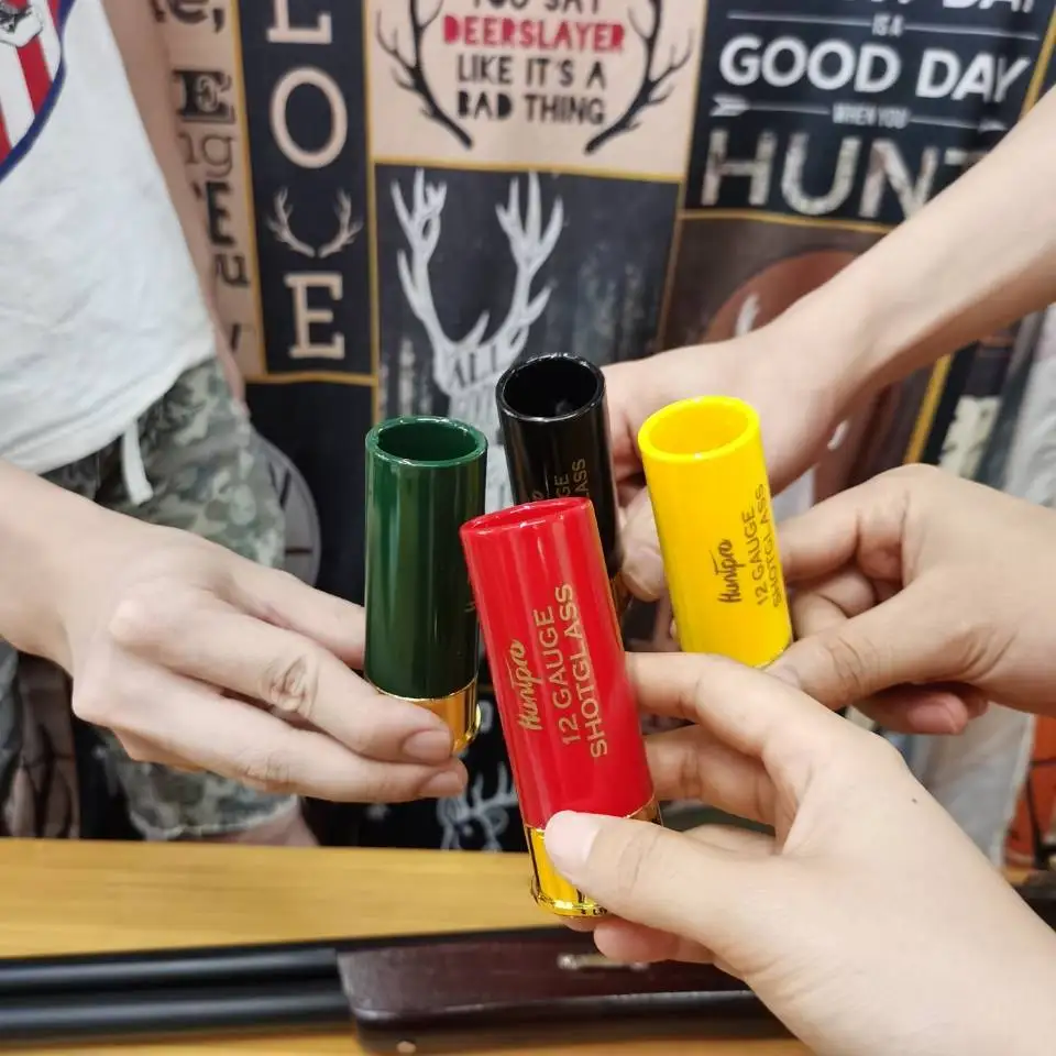사냥 야외 8 Pcs 선물 12 게이지 샷건 쉘 샷 안경 세트 아크릴 컵 홀더 총알 컵 소총 전술