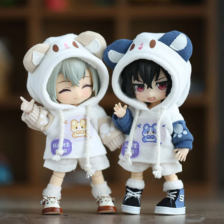 OB11 Puppenkleider Set - Ärmelloser Hoodie Mit Hose 1/12