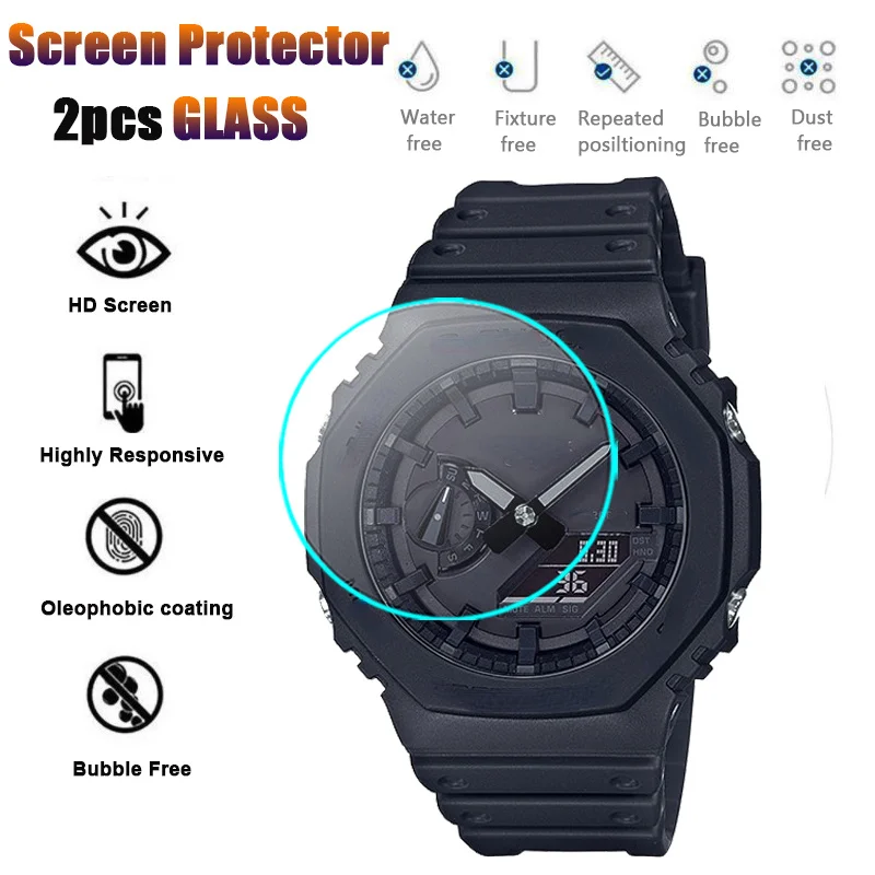 

2Pcs 9H Tempered Glass For Casio G Shock GA-2100 GA-2000 GA-2110 GM-2100 GMA-S2100 GA-2200 GA-B2100 GMA-S2100 Screen Protector