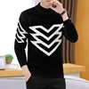 Korean Version Style Up Uppolo/Turtle Neck Sweater Loose Fit Versatile Winter Stretch Knitted Top Outer Wear Plush Top For Men 6