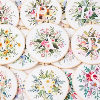 Floral Initial Embroidery Kit 1