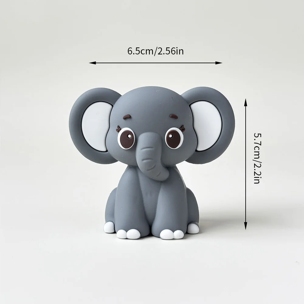 Safari Olifant Taart Topper Grijs