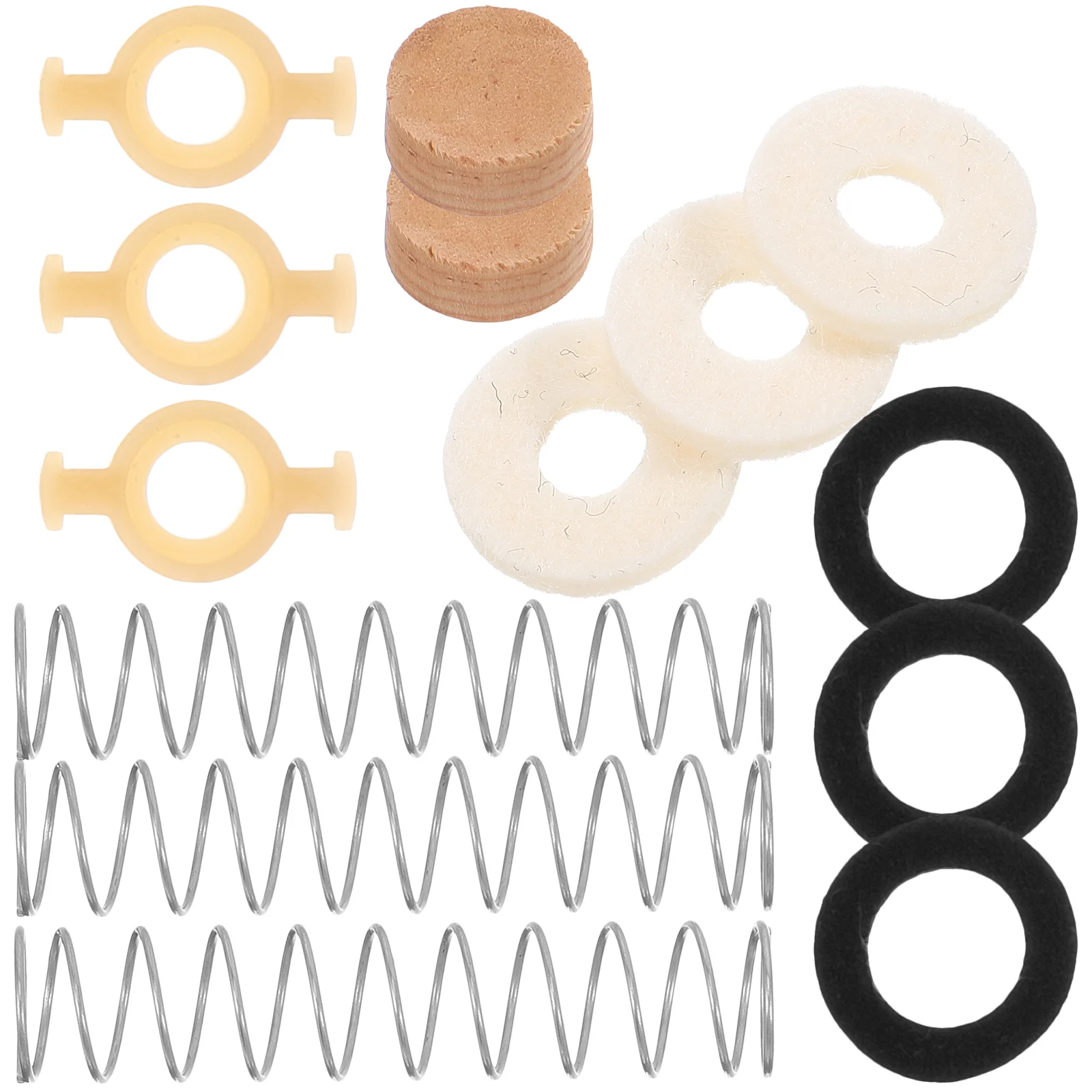 

Trumpet Valve Repair Kit Trumpet Bumper Stopper Valve Guide Trumpet Felt Washer Musical Instrument Maintenance Mouthpiece