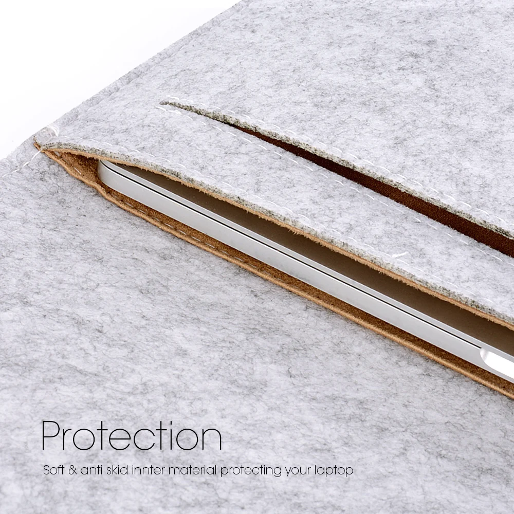 Elegant Felt Sleeve Laptop Bag with Mousepad Gift - Fits 11 to 15 Notebooks