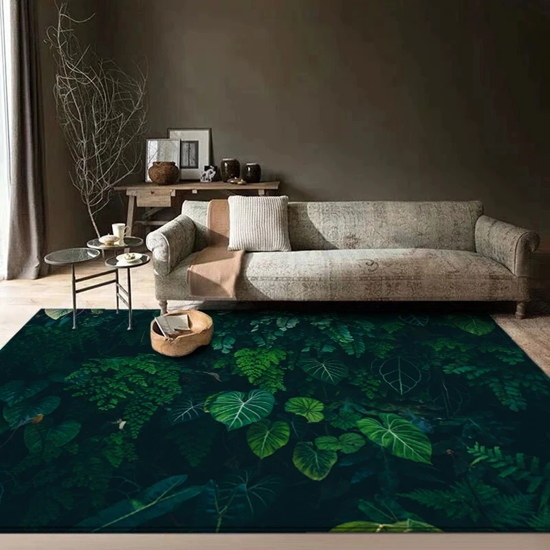 Green Tropical Leaf Carpet for Living Room Home Decor Sofa Table Large Area Rugs Lounge Anti-slip Floor Mat Children's Room Mat 5