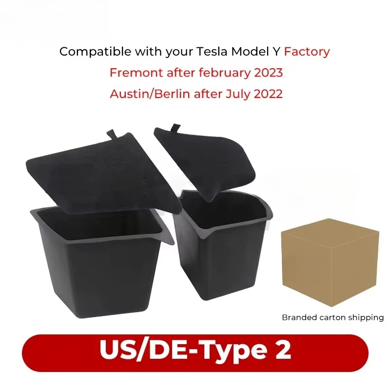 Car Trunk Side Storage Box Cargo Compartment Organizer Bucket TPE Box/Carpet Lids Trunk Accessories For Tesla Model Y -