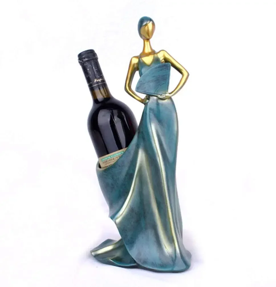 

Creative Wine Holder Women Shaped Sculpture Tabletop Centerpiece Wine Bottle Holders Figurine Kitchen Decoration Accessory