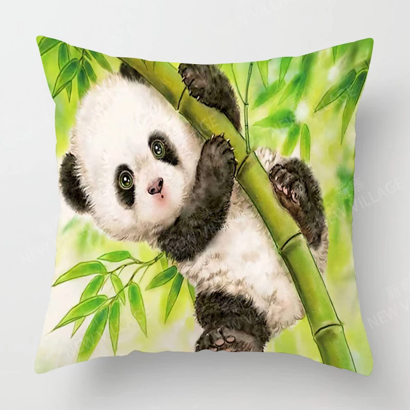 Home living room decoration cushion covers short plush Panda and Bamboo throw pillow cover45*45 pillowcase 40x40cm 50x50 45x45 4