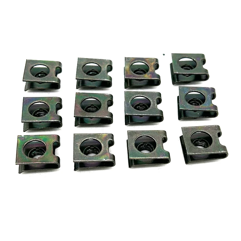 12pcs M6 Motorcycles Screw Fastener Clips U-Type Clip Nut Anti-rust Protection Clip Screw Buckle