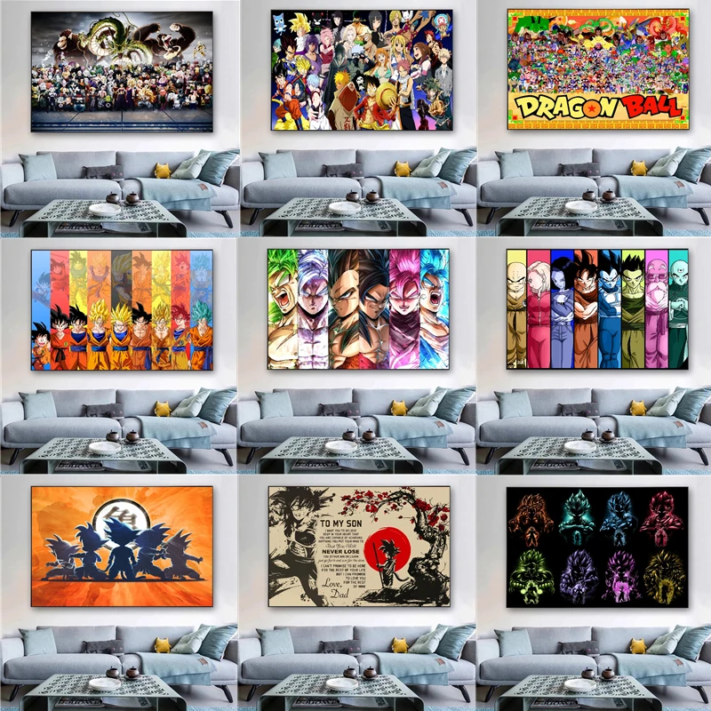 

Anime Naruto Dragon Ball Poster Characters HD Print Canvas Painting No Frame Bandai Picture Living Kids Room Wall Art Home Decor