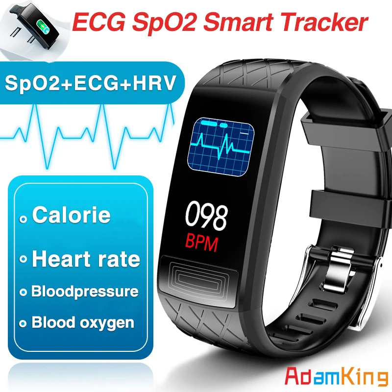

V3E ECG Smart Bracelet Fitness Heart Rate Blood Pressure SpO2 Monitor Smart Band Sport Wristband Waterproof Men Smartwatch Women