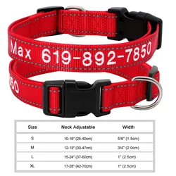 Customized Embroidered Nylon Dog Collar with Adjustable Fit - M (6221-1RE)