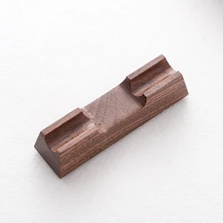Elegant Walnut Wood Pen Holder Stand - Desk Organizer and Office Accessory (Single Pen Holder)