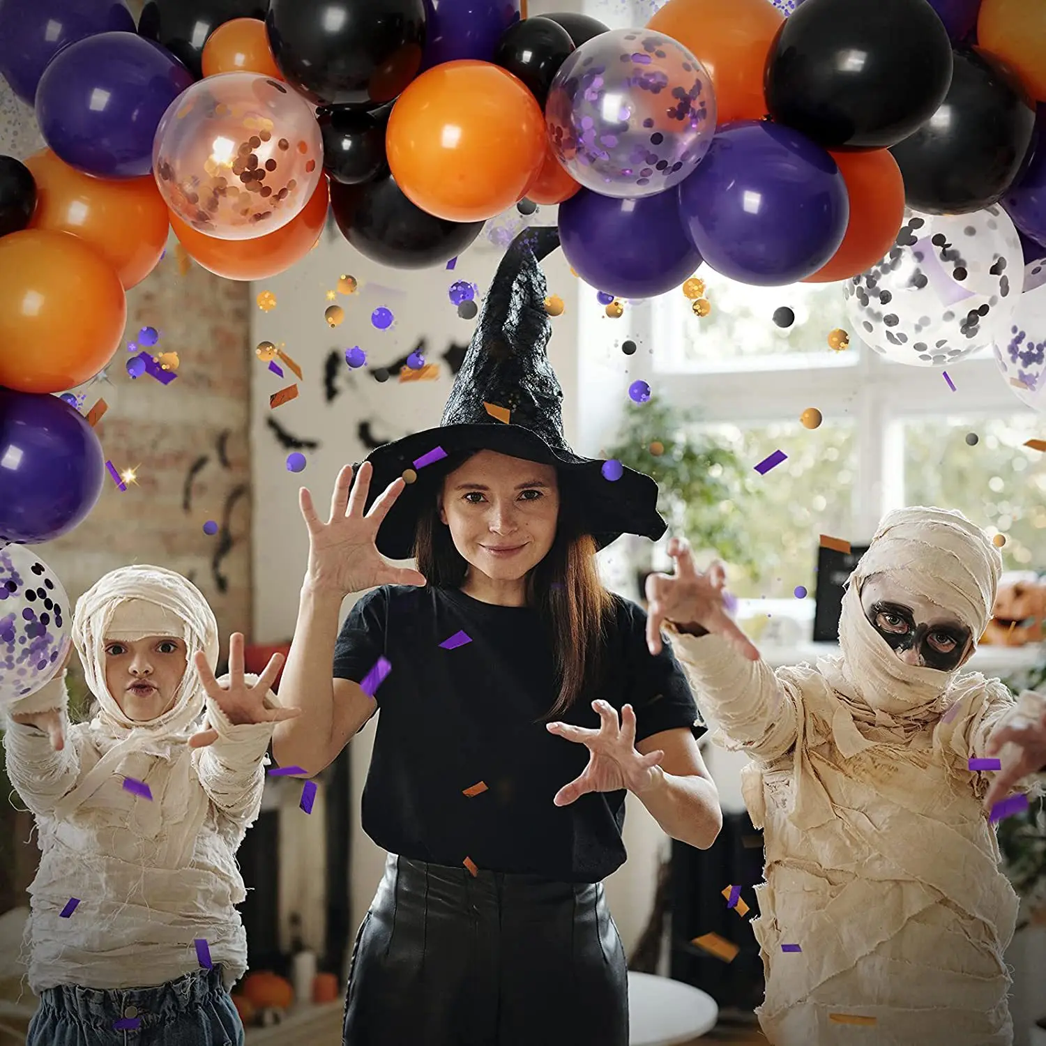 

115pcs Happy Halloween Balloons Chain Arch Set Latex Balloon Ghost Festival Party Skeleton Balloon Halloween Bar Home Decoration
