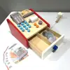 Simulation Market Shopping Cash Register Credit Card Machine Wooden Simulation ATMs Model Children Play House Toys Gift Set 1
