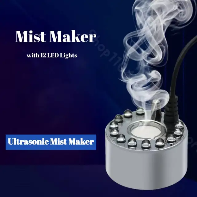 Nebulizzatore Ad Ultrasuoni 24V Con LED Colorati - Fontana Di Nebbia Per Giardino E Interni