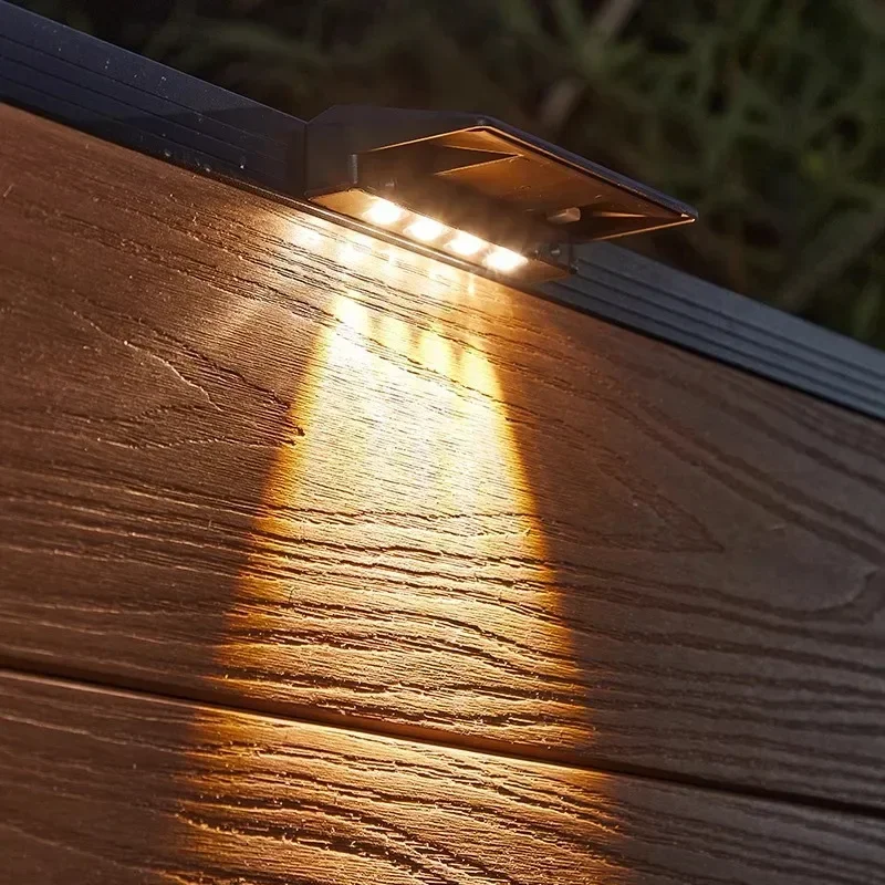 LED Solar Wall Lamp Outdoor Waterproof Sunlight Power Lamps Garden Fence Yard Wall Decoration Lighting Solar Ambient Lights