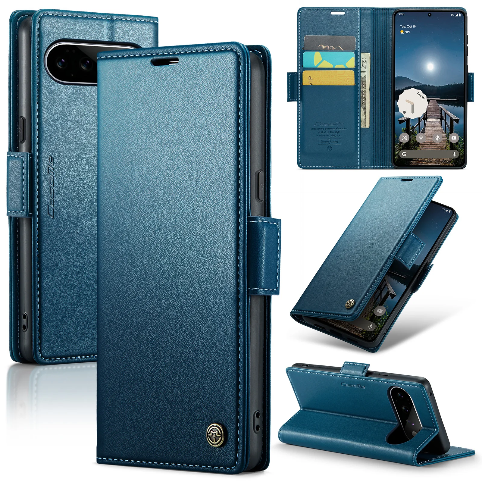 Leather Wallet Phone Case with Credit Card Holder & Shockproof Flip Cover