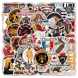 Fire Hero Waterproof Sticker Decal Set - Perfect for Skateboards, Luggage, Laptops, Cars, Bikes, and Guitars (Firefighter 50PCS)