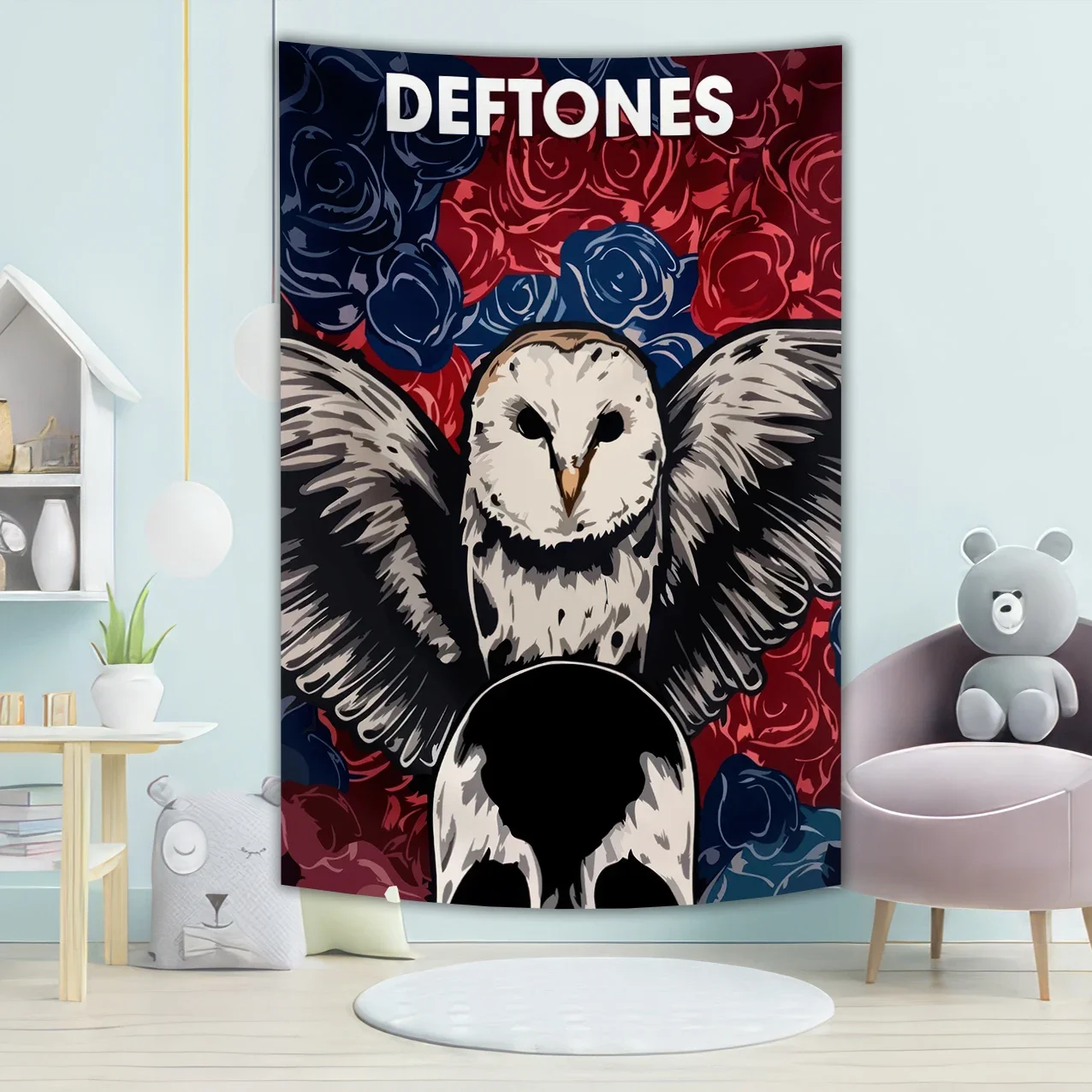 "Deftone Around The Fur" Music Album Canvas Art Poster Tapestry Wall Hanging for Kawaii Room Decor Aesthetic Bedroom kpop sakura