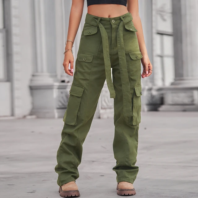 Army Green Cargo Pants Women  Fashion Army Green Pants Women - Vintage  Streetwear - Aliexpress