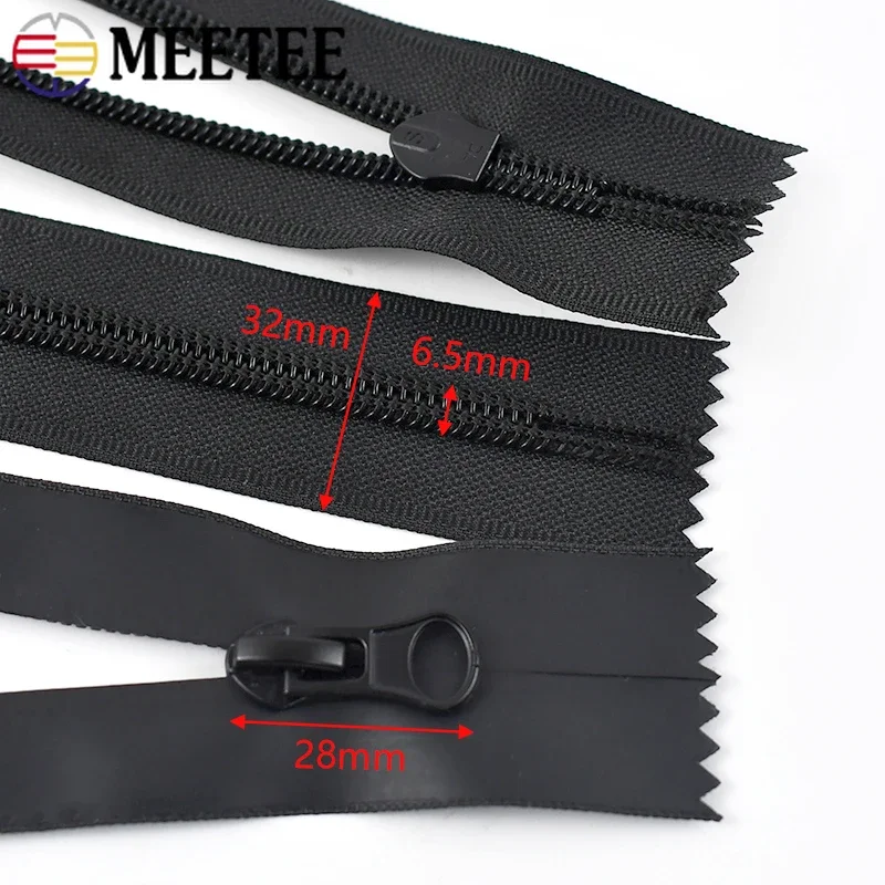 1/2/5Pcs 15-100cm Waterproof Nylon Zippers Close/Open End Zipper