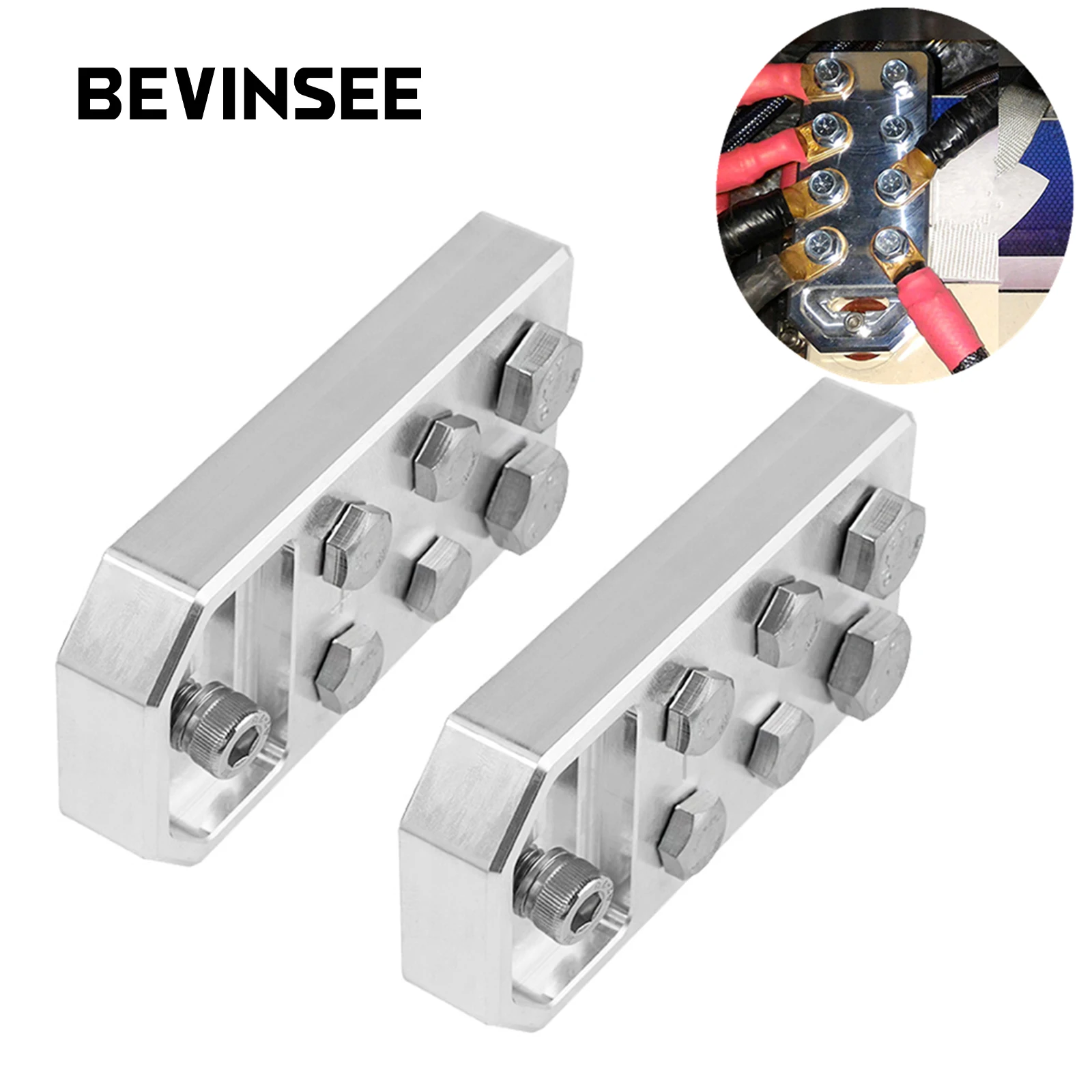 

Car Audio Any GA 6 Spot Positive and Negative Flat Battery Terminals Bolt USE ONLY