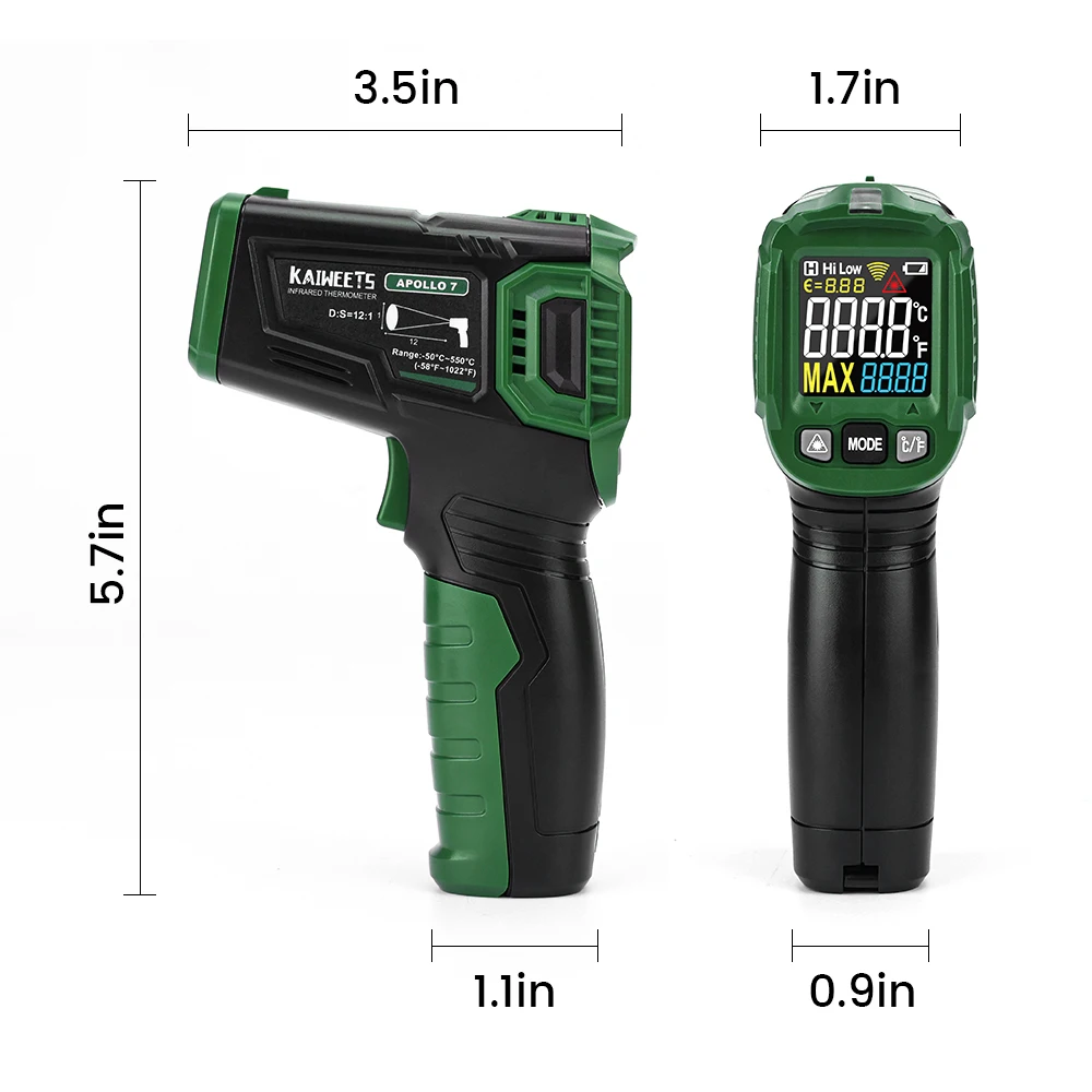 Termometro digitale a infrarossi misuratore di temperatura Laser pirometro  senza contatto Imager igrometro IR Termometro allarme luce LCD a colori -  AliExpress